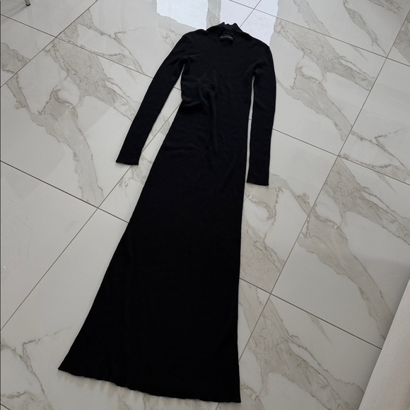 NWT BALENCIAGA Ribbed-knit turtleneck maxi dress Black Size Medium Authentic - Picture 8 of 16
